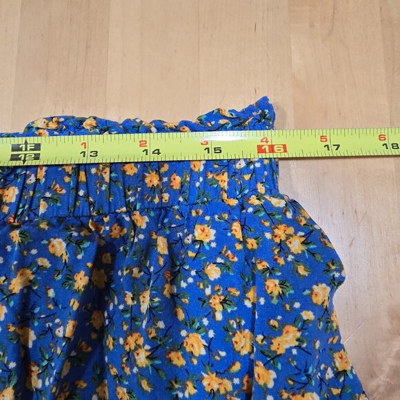 Tarse Skirt Sz Extra Large Floral Ruffle Layered Mini Rayon Boho Flower - Picture 7 of 9